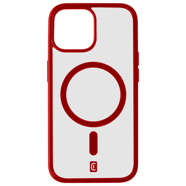 Husă pentru smartphone Apple iPhone 15 Cellularline/ MagSafe Back/ TPU/ Transparent Red photo 1