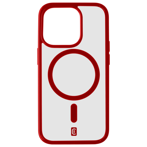 Husă pentru smartphone Apple iPhone 15 Pro Max Cellularline/ MagSafe Back/ TPU/ Transparent Red photo 1