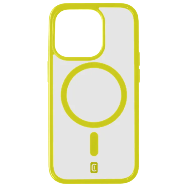 Husă pentru smartphone Apple iPhone 15 Pro Max Cellularline/ MagSafe Back/ TPU/ Transparent Yellow photo 1