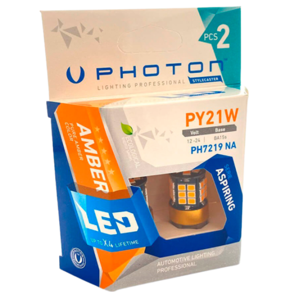 Автомобильная лампа Photon PH7219 NA светодиодная/ PY21W/ BA15s/ 21 Вт photo 1 Автомобильная лампа Photon PH7219 NA светодиодная/ PY21W/ BA15s/ 21 Вт photo 1