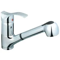 Смеситель для кухни Sanitec SN0012 однорычажный/ поворотный/ Нержавеющая сталь/ Серебристый