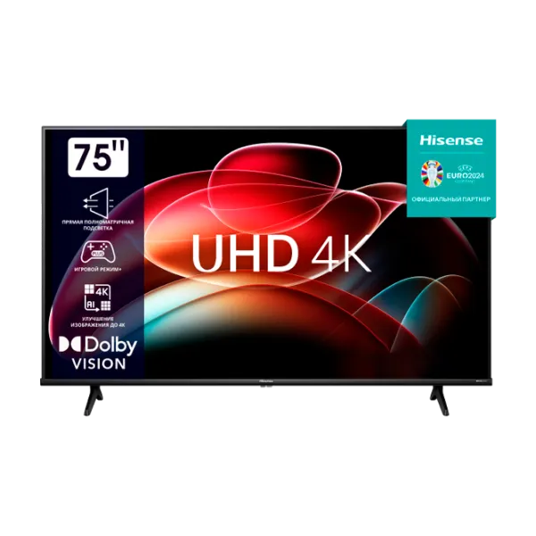 Телевизор Hisense 75A6K 75"/ DLED/ 4K/ Smart TV/ Черный photo 1