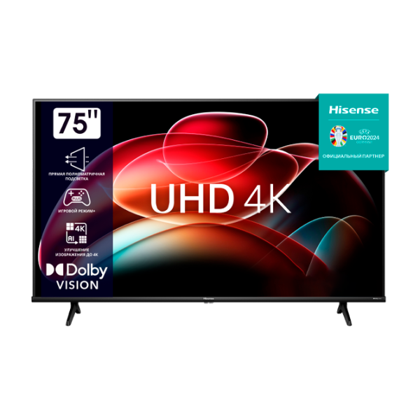 Телевизор Hisense 75A6K 75"/ DLED/ 4K/ Smart TV/ Черный photo 1
