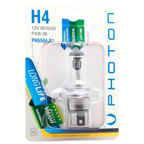 Lampă auto Photon PH5504 Standart Vision Halogen/ H4/ P43t-38/ 60 - 55 W photo 1 Lampă auto Photon PH5504 Standart Vision Halogen/ H4/ P43t-38/ 60 - 55 W photo 1