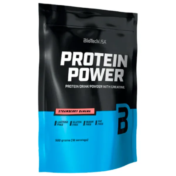 Proteină BioTechUSA Protein Power 500 g (5999076250943 ) praf/ Banană, căpșuni photo 1 Proteină BioTechUSA Protein Power 500 g (5999076250943 ) praf/ Banană, căpșuni photo 1