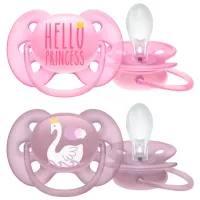 Соска ортодонтическая Philips Avent Ultra Soft SCF223/ 02 для девочек/ 0 месяцев - 6 месяцев/ Силикон/ Розовый