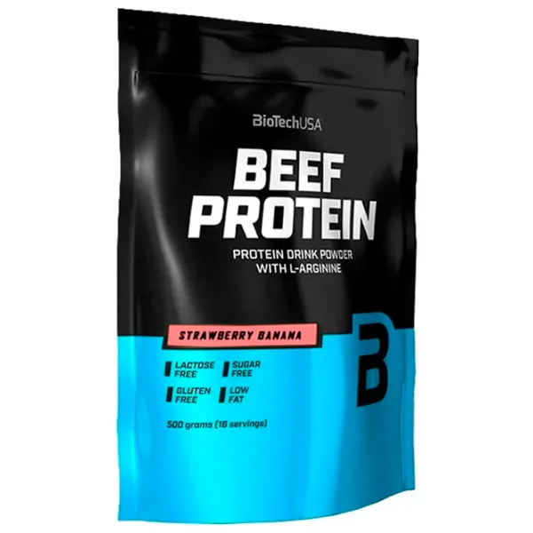 Proteină BioTechUSA Beef Protein 500 g (5999076223800) praf/ Сăpșuni photo 1 Proteină BioTechUSA Beef Protein 500 g (5999076223800) praf/ Сăpșuni photo 1