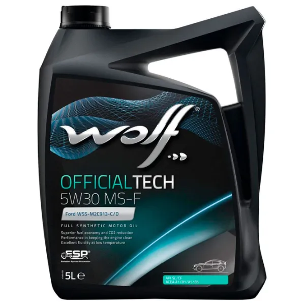Ulei de motor Wolf 5W30 OFFICIALTECH MS-F 5W-30 5 l sintetic photo 1