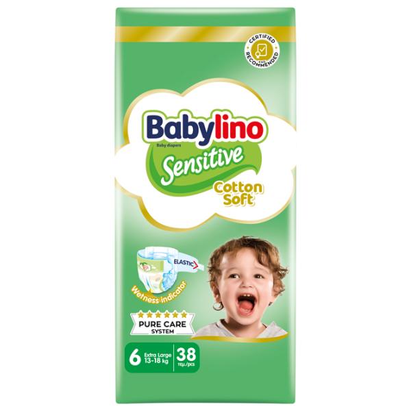 Scutece pentru copii Babylino Sensitive 6 13 - 18 kg/ 38 buc. photo 1