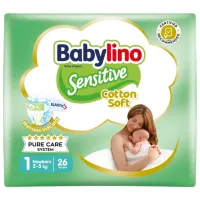 Scutece pentru copii Babylino Sensitive 1 2 - 5 kg/ 26 buc.