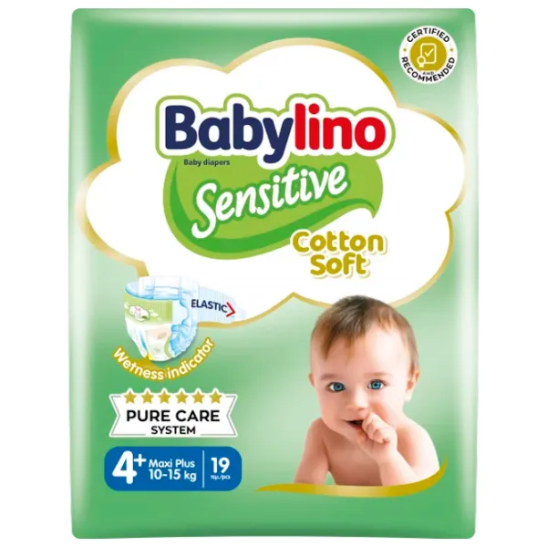 Scutece pentru copii Babylino Sensitive 4 10 - 15 kg / 19 buc. photo 1