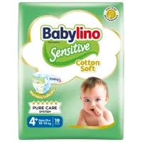 Scutece pentru copii Babylino Sensitive 4 10 - 15 kg / 19 buc.