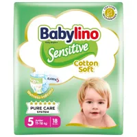 Scutece pentru copii Babylino Sensitive 5 11 - 16 kg/ 18 buc.