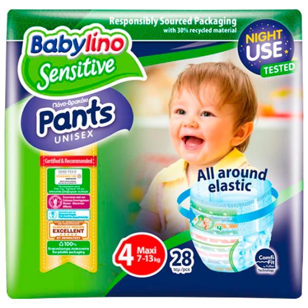 Scutece pentru copii Babylino Sensitive Pants Unisex 4 7 - 13 kg/ 28 buc. photo 1