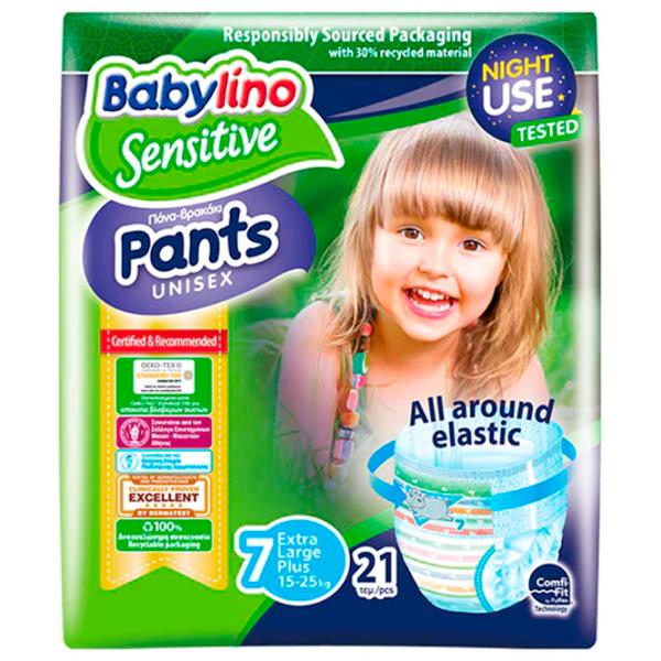 Scutece pentru copii Babylino Sensitive Pants Unisex 7 15 - 25 kg/ 21 buc. photo 1