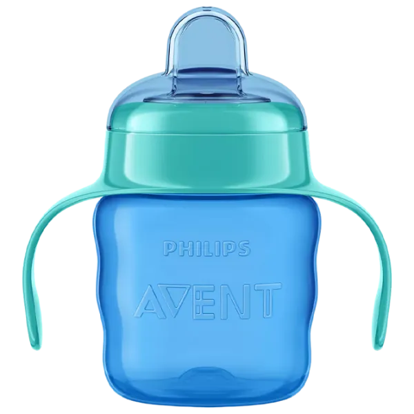 Sticluță cu pai Philips SCF551/ 05 200 ml 6 luni/ Polipropilenă/ Blue photo 1