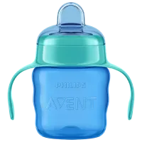 Sticluță cu pai Philips SCF551/ 05 200 ml 6 luni/ Polipropilenă/ Blue