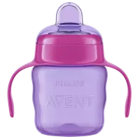 Sticluță cu pai Philips SCF551/ 03 200 ml 6 luni/ Polipropilenă/ Purple