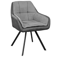 Scaun de bucătărie DecoPrim Linen Stofă, ECO piele/ Gray