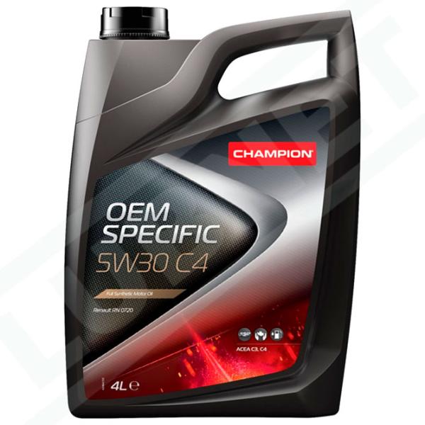 Моторное масло Champion OEM SPECIFIC 5W30 C4 5W-30 4 л синтетическое photo 1