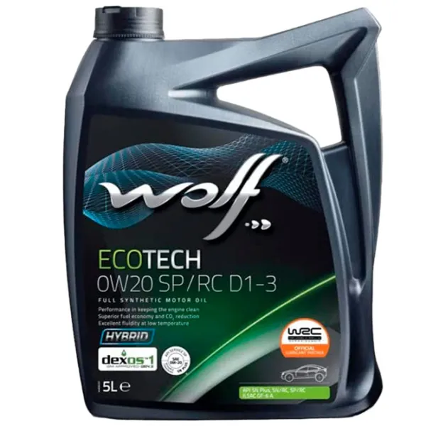 Моторное масло Wolf 0W20 ECOTECH D1-3 0W-20 5 л синтетическое photo 1 Моторное масло Wolf 0W20 ECOTECH D1-3 0W-20 5 л синтетическое photo 1
