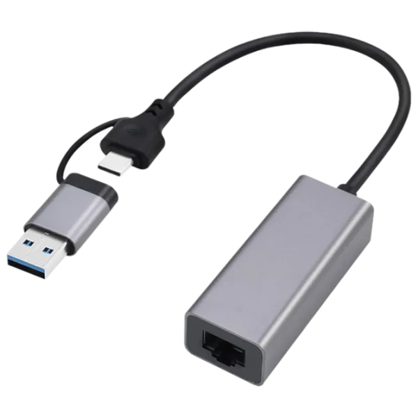 Адаптер Cablexpert A-USB3AC-LAN-01 USB Type-C/ Серый photo 1 Адаптер Cablexpert A-USB3AC-LAN-01 USB Type-C/ Серый photo 1