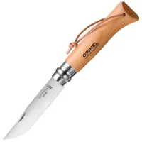 Cuțit Opinel Stainless Steel Leather Lace Nr. 8 de vânătoare/ Sandvik 12C27