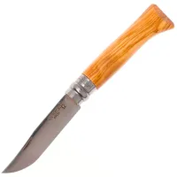 Cuțit Opinel Steel Olive wood Nr. 8 de buzunar/ Sandvik 12C27
