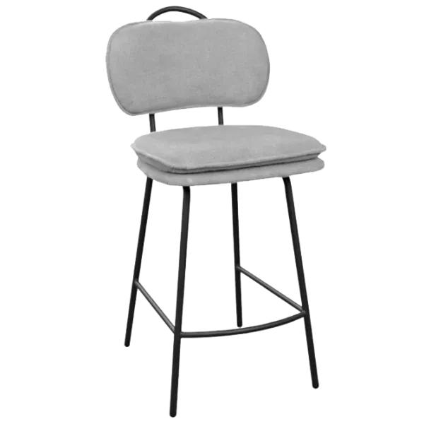 Scaun de bar Deco Solomon JD8405-2 Stofă/ Metal/ Grey photo 1