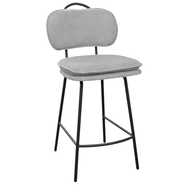 Scaun de bar Deco Solomon JD8405-2 Stofă/ Metal/ Grey photo 1