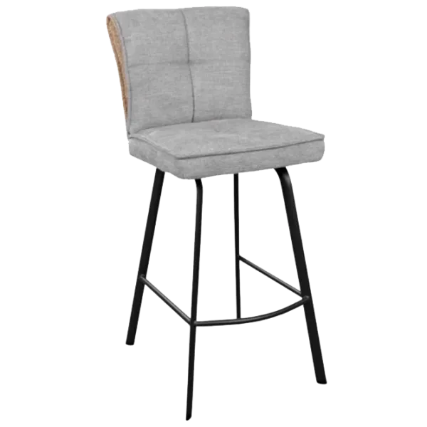 Scaun de bar Deco Lorenz JB8835 Stofă/ Metal/ Grey photo 1