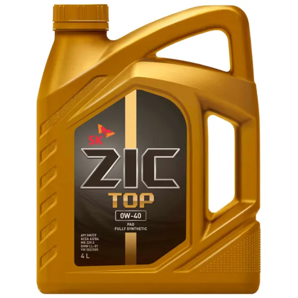 Моторное масло ZIC 0W-40 Top 0W-40 4 л синтетическое photo 1