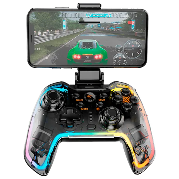 Геймпад Havit G158BT Pro Беспроводные / 16 buttons / Прозрачный photo 1