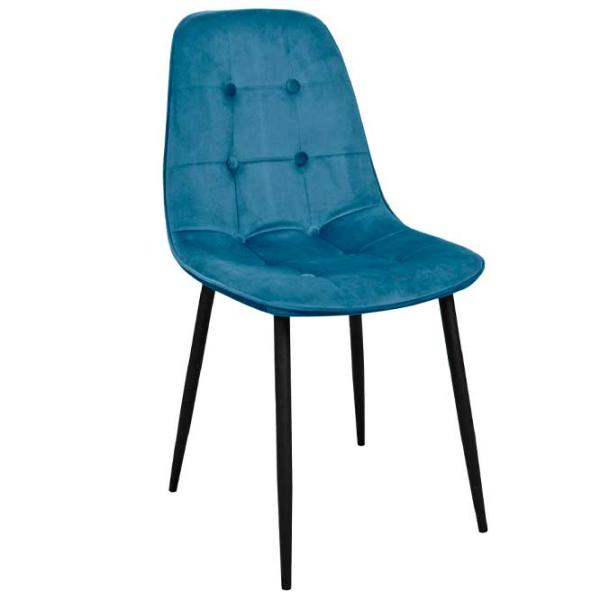 Scaun de bucătărie DecoPrim M-01-3 HLR-63 Catifea/ Blue Black photo 1 Scaun de bucătărie DecoPrim M-01-3 HLR-63 Catifea/ Blue Black photo 1