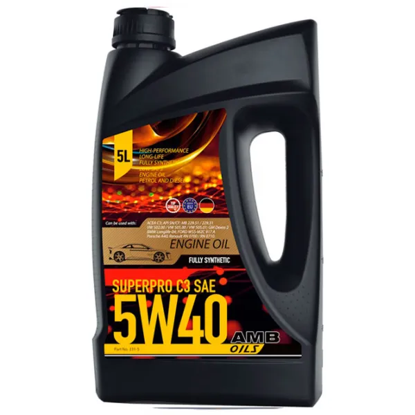 Моторное масло AMB 5W40 SuperPro C3 5W-40 5 л синтетическое photo 1