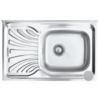 Кухонная мойка Freddo SN7001D 80 x 50 / Нержавеющая сталь / Серебряный