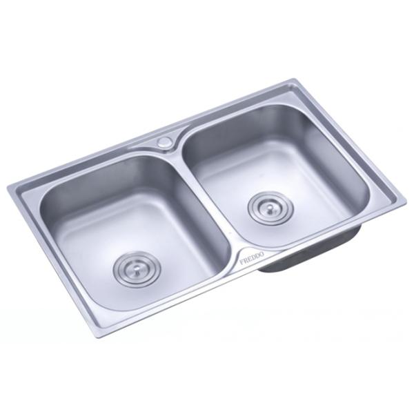 Кухонная мойка Freddo SN9007 78 x 43.5 / Нержавеющая сталь / Серебряный photo 1