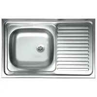 Chiuvetă Sanitec EC416S 80 x 50 / Oțel inoxidabil / Silver