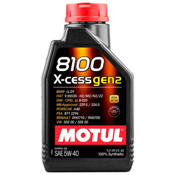 Моторное масло Motul 5W40 8100 X-CESS GEN2 5W-40 1 л синтетическое photo 1