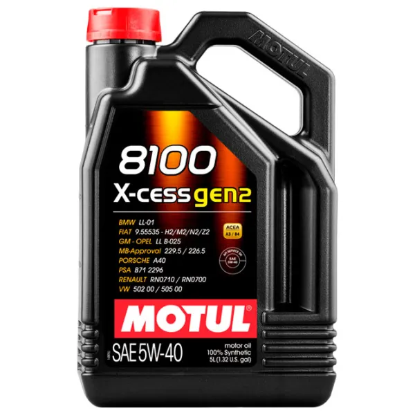 Моторное масло Motul 5W40 8100 X-CESS GEN2 5W-40 5 л синтетическое photo 1