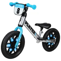 Bicicletă fără pedale Qplay Player 12" Oțel/ Blue Silver