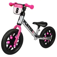 Беговел Qplay Player 12" Сталь/ Розовый Серебристый