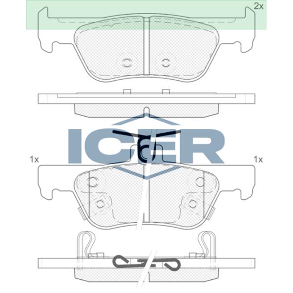 Plăcuțe de frână Icer 182448 spate/ disk photo 1 Plăcuțe de frână Icer 182448 spate/ disk photo 1