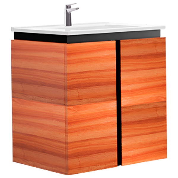 Dulap cu lavoar Creavit Verti Pe perete/ MDF/ Light walnut photo 1