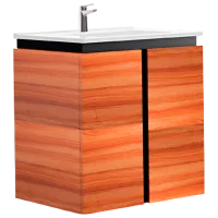 Dulap cu lavoar Creavit Verti Pe perete/ MDF/ Light walnut