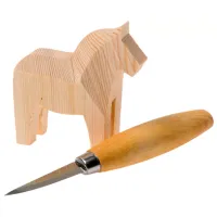 Cuțit Morakniv Wood Carving 120 + Cheval En Bois 14041 pentru lemn/ Oțel carbon