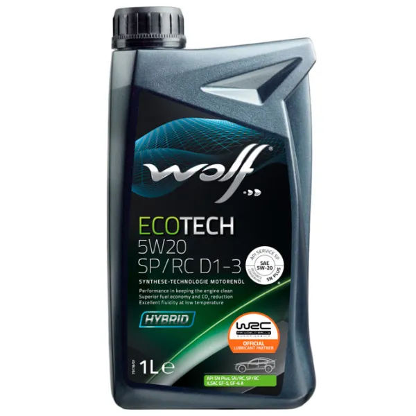 Моторное масло Wolf 5W20 ECOTECH SP/ RC D1-3 5W-20 1 л синтетическое photo 1 Моторное масло Wolf 5W20 ECOTECH SP/ RC D1-3 5W-20 1 л синтетическое photo 1