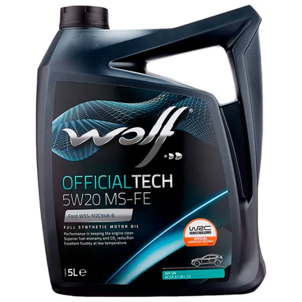 Моторное масло Wolf 5W20 OFFICIALTECH MS-FE 5W-20 5 л синтетическое photo 1 Моторное масло Wolf 5W20 OFFICIALTECH MS-FE 5W-20 5 л синтетическое photo 1