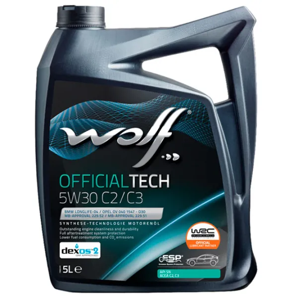 Ulei de motor Wolf 5W30 OFFICIALTECH C2/ C3 5W-30 5 l sintetic photo 1