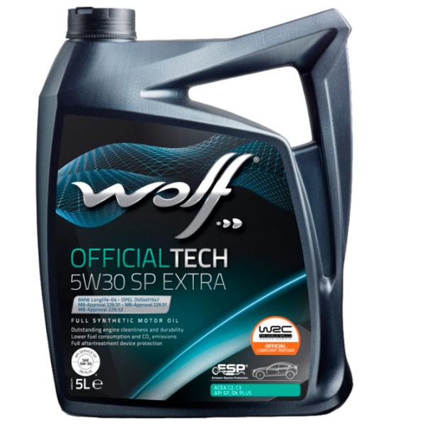 Ulei de motor Wolf 5W30 OFFICIALTECH SP EXTRA 5W-30 5 l sintetic photo 1